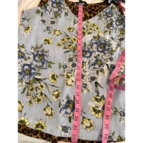 WHBM Reversible Leopard & Floral Satin Blouse Top XL Ultimate Tank cottage core - Picture 11 of 14